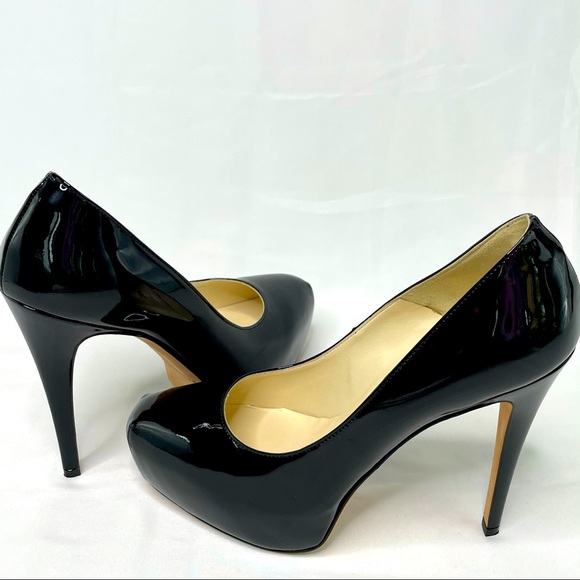 Brian Atwood Black Patent Leather Platform Pumps - Picture 8 of 10